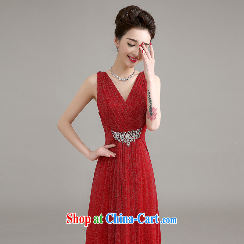 Yi love is summer, 2015 new marriage long dual-shoulder Evening Dress red bows service marriages waist inserts drill bridesmaid dresses, long summer female Red can be given to the 30 million do not return, and love, and shopping on the Internet