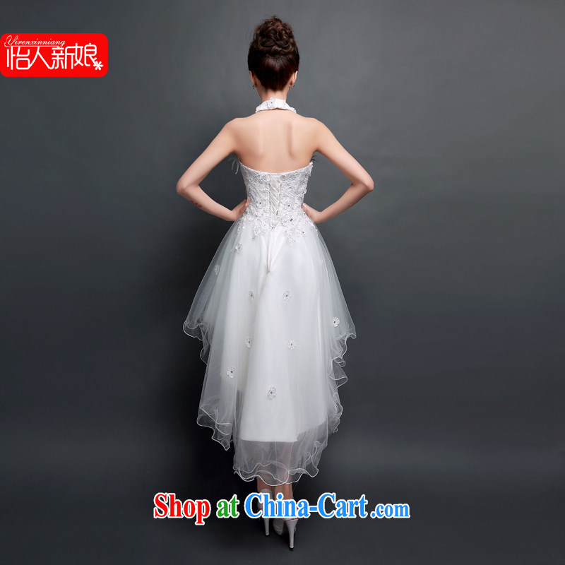 Dresses summer 2015 new front short long erase chest short bridal bridesmaid toast serving female sister evening dress wedding betrothal small dress skirt Selina CHOW, Bridal white M, pleasant bride, shopping on the Internet