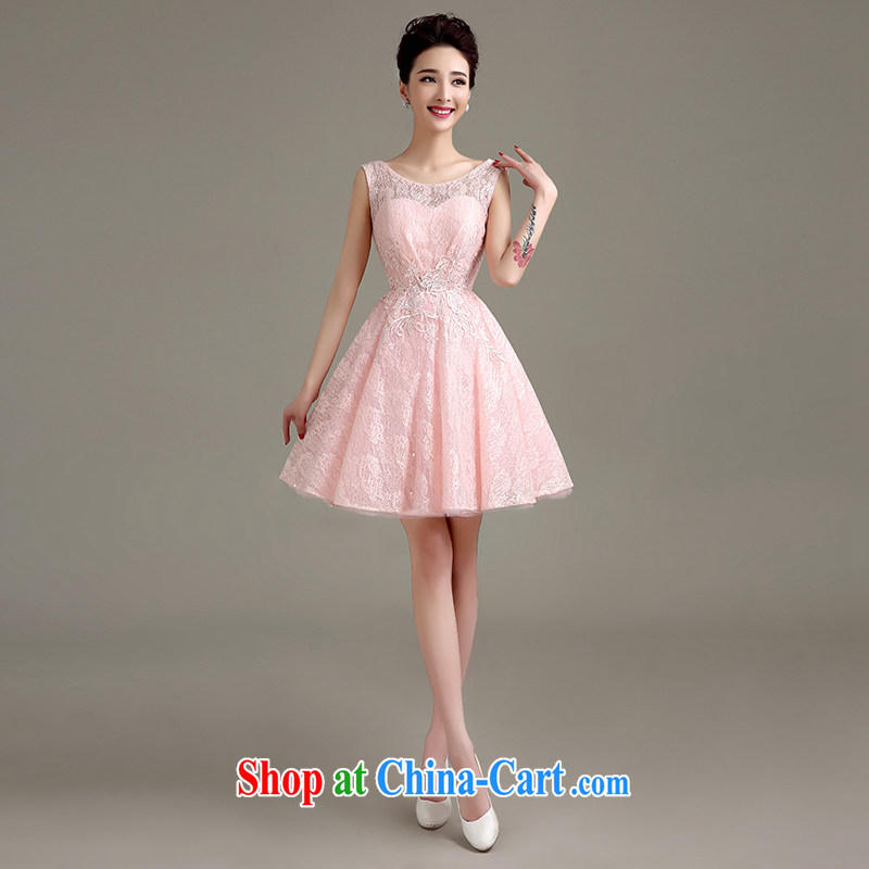 Yi love is 2015 spring and summer new lace wedding dresses small short Evening Dress skirt double-shoulder bridal toast clothing bridesmaid dresses and girls pink to make the $30 not return clothing, love, and shopping on the Internet