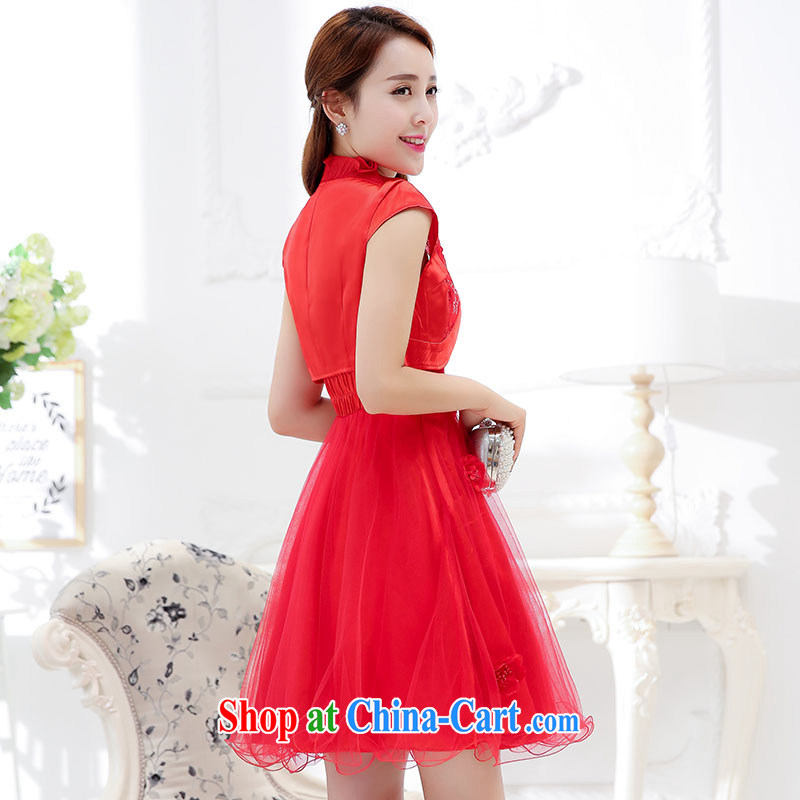 Cayman business, Gift wedding dress female Two-piece dresses summer new Korean version and stylish high-end-style two-piece bridal dresses bows back door bridesmaid dress female Red XXXL, business, gift, shopping on the Internet