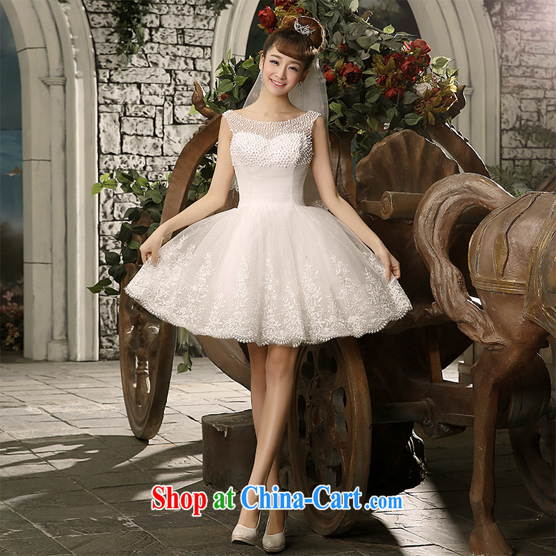 Impression Leigh 2015 summer bridesmaid dress white short marriages shoulders shaggy dress dinner toast small dress skirt H XL 1058, impressive lady, and shopping on the Internet