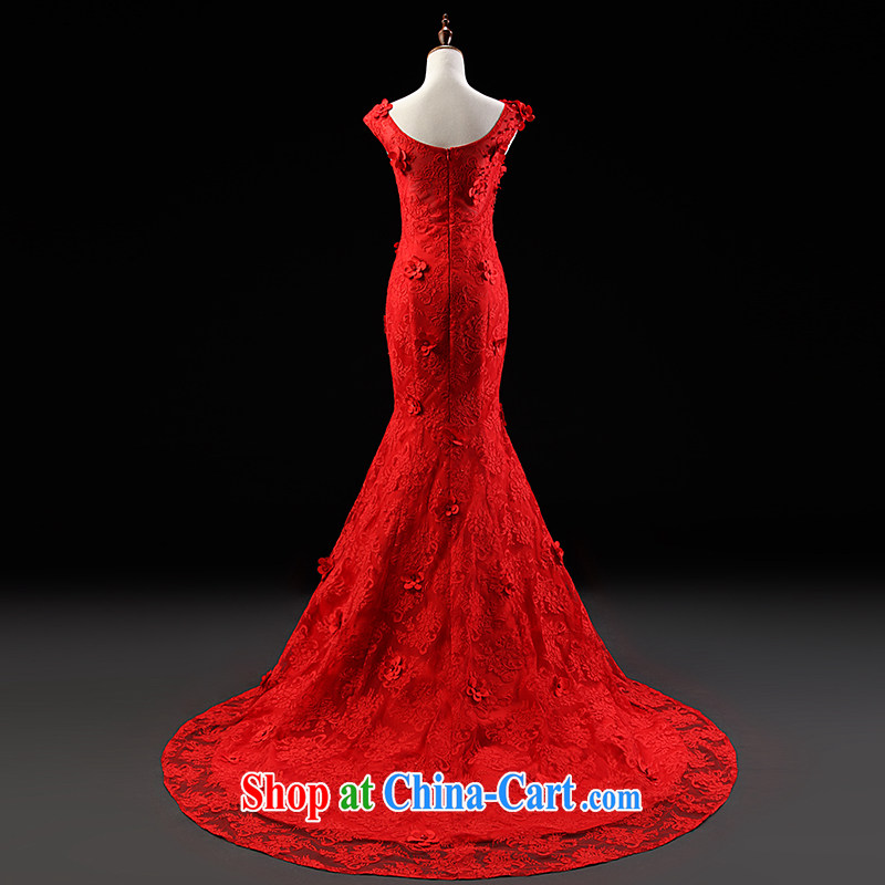 Love, Ms Audrey EU marriages served toast red crowsfoot flowers, long-tail wedding dresses 2015 stylish new beauty dress L 35,022 red advanced customization, Paul love, Ms Audrey EU, and shopping on the Internet