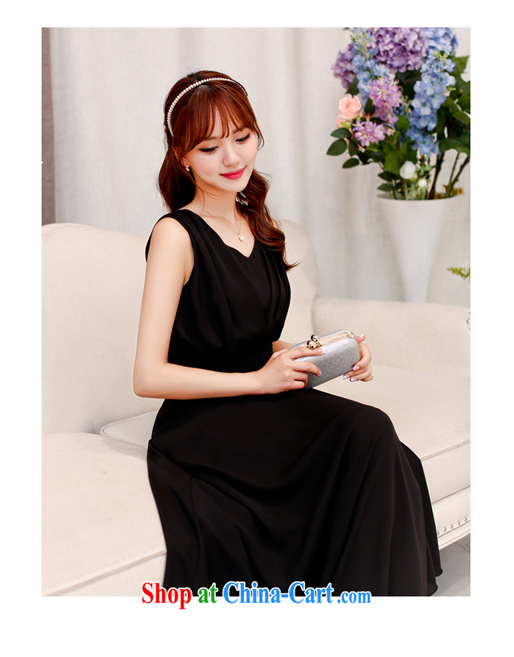 Cayman business, ceremony dress dresses summer new Korean high-end stylish sleeveless V collar style dress long skirt evening dress bridesmaid dresses with female black XXL pictures, price, brand platters! Elections are good character, the national distribution, so why buy now enjoy more preferential! Health