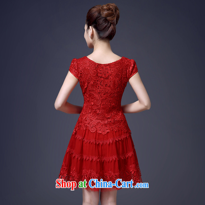 Martin Taylor 2015 short, serving toast spring and summer Korean fashion lace beauty graphics thin style wedding dresses Red Small dress red XL, Taylor Martin (TAILEMARTIN), online shopping