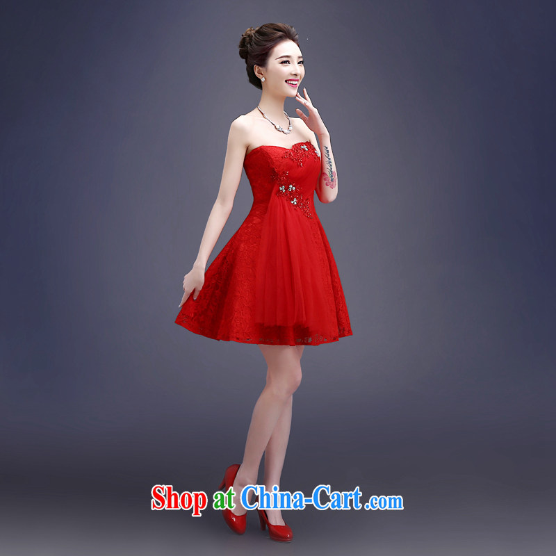 Connie focus 2015 new summer wedding dresses small red short marriages served toast white bridesmaid dress girl 0003 red M crackdown, Connie (JIAONI), online shopping