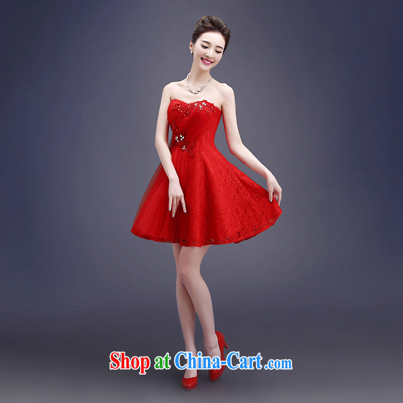 Connie focus 2015 new summer wedding dresses small red short marriages served toast white bridesmaid dress girl 0003 red M crackdown, Connie (JIAONI), online shopping