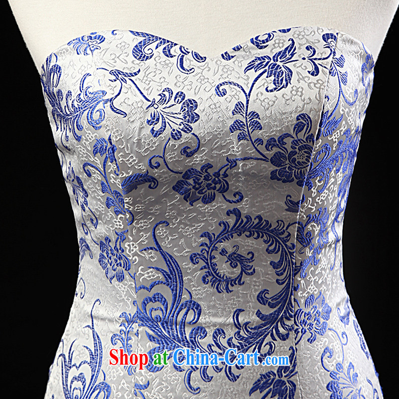 Love, Ms Audrey EU marriages served toast blue and white porcelain crowsfoot long-tail wedding dresses 2015 stylish new beauty dress L 35,058 blue and white porcelain L, Paul love, Ms Audrey EU, and shopping on the Internet