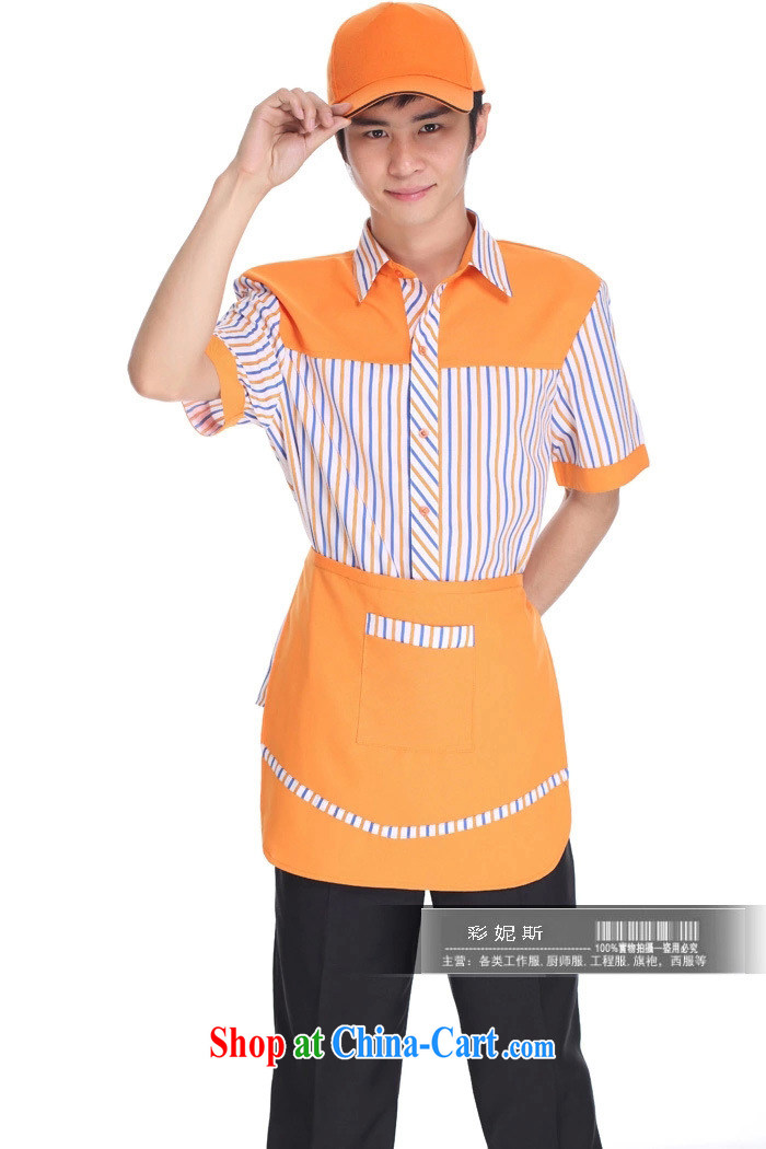 Black butterfly wine restaurant hot pot restaurant waiter men and women summer short-sleeved clothing T-shirt bib apron Workwear men's Orange XXXL pictures, price, brand platters! Elections are good character, the national distribution, so why buy now enjoy more preferential! Health
