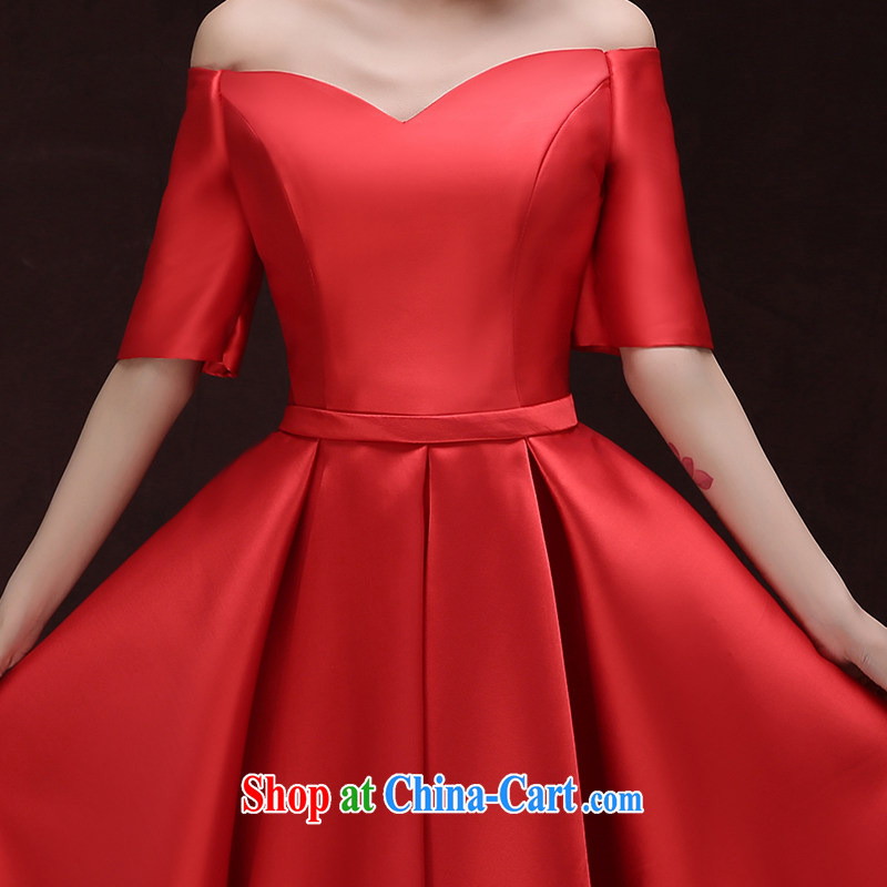 Serving toast bride summer 2015 red marriage graduated from the field shoulder evening dress short, small banquet dress graphics thin spring-this style dress red tailored to please contact customer service, pure bamboo love yarn, shopping on the Internet