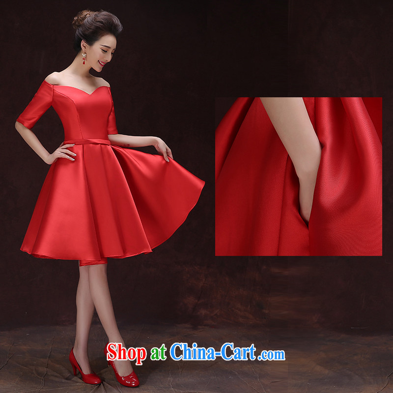 Serving toast bride summer 2015 red marriage graduated from the field shoulder evening dress short, small banquet dress graphics thin spring-this style dress red tailored to please contact customer service, pure bamboo love yarn, shopping on the Internet
