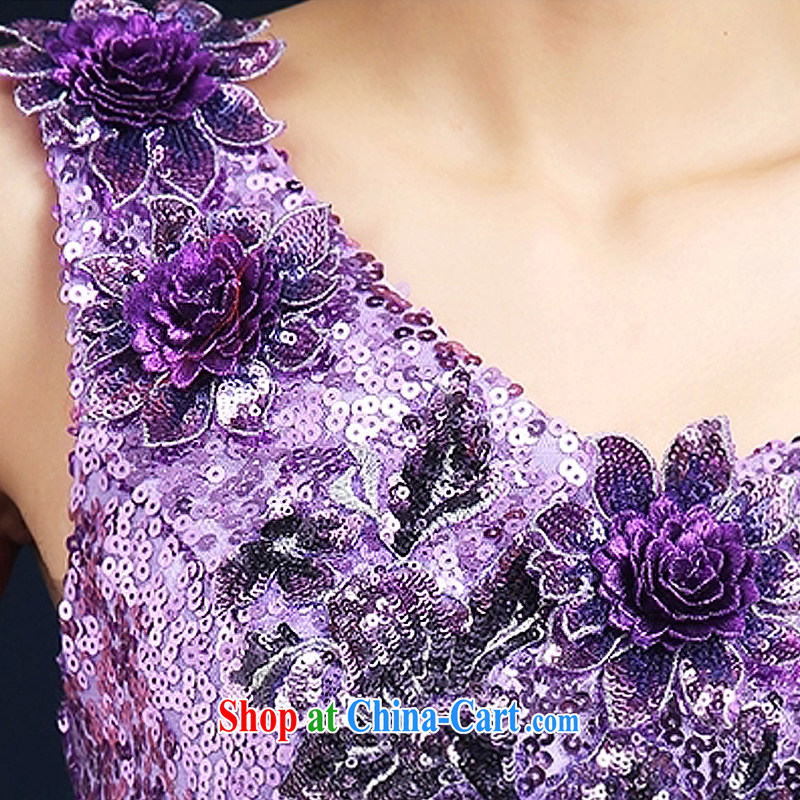 Snow Lotus wedding toast purple clothes, dress a shoulder embroidery bows dress manual stereo take tail gown New Beauty dress light purple L, snow Po Lin (XUEBAOLIAN), and, on-line shopping