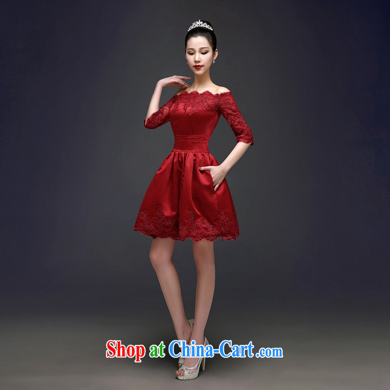 Connie focus summer 2015 new stylish marriages red bows serve a field shoulder lace short sleeves in dress girls spring 0005 LF wine red tailored is not final, Kou Ni (JIAONI), and, online shopping