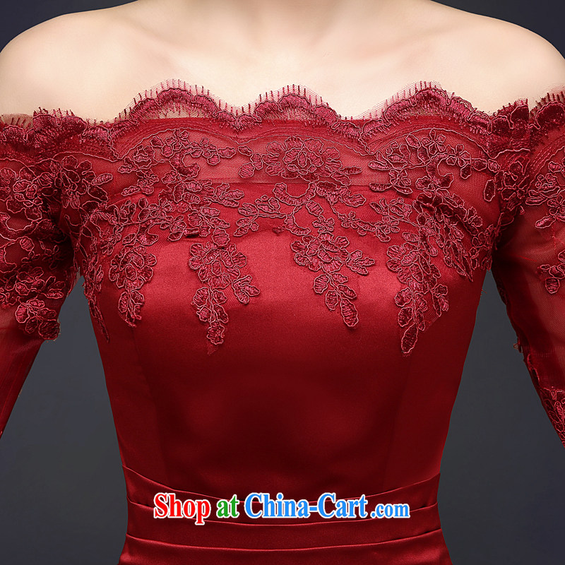 Connie focus summer 2015 new stylish marriages red bows serve a field shoulder lace short sleeves in dress girls spring 0005 LF wine red tailored is not final, Kou Ni (JIAONI), and, online shopping
