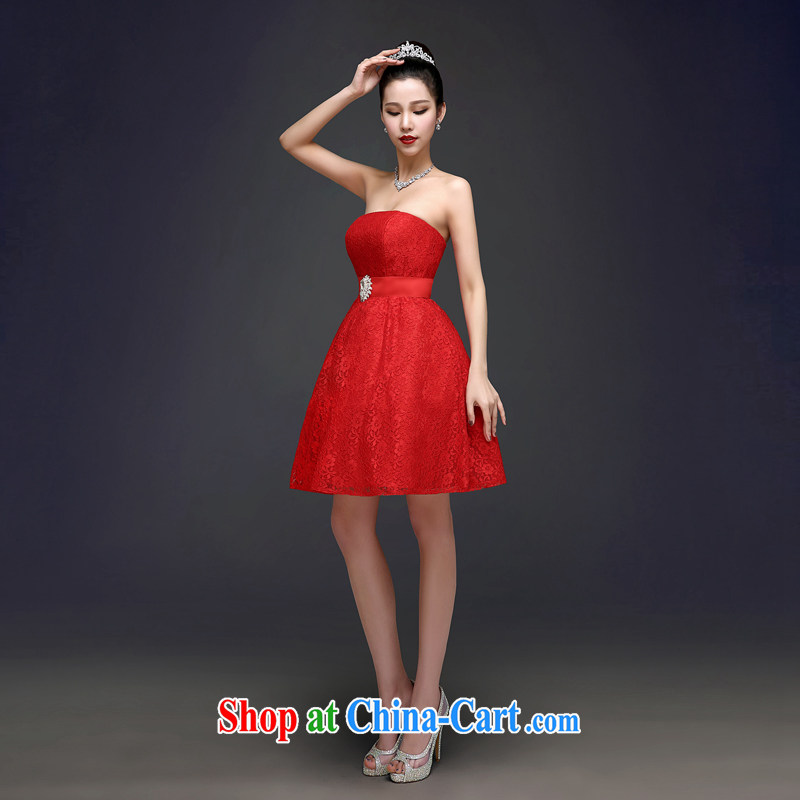 Connie focus 2015 new toast service shaggy short skirt and stylish wiped his chest bridal dresses red wedding dress short, red is tailored to do not return focus, Connie (JIAONI), shopping on the Internet
