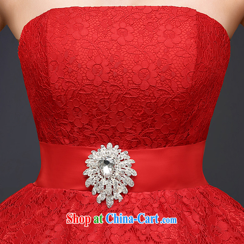 Connie focus 2015 new toast service shaggy short skirt and stylish wiped his chest bridal dresses red wedding dress short, red is tailored to do not return focus, Connie (JIAONI), shopping on the Internet