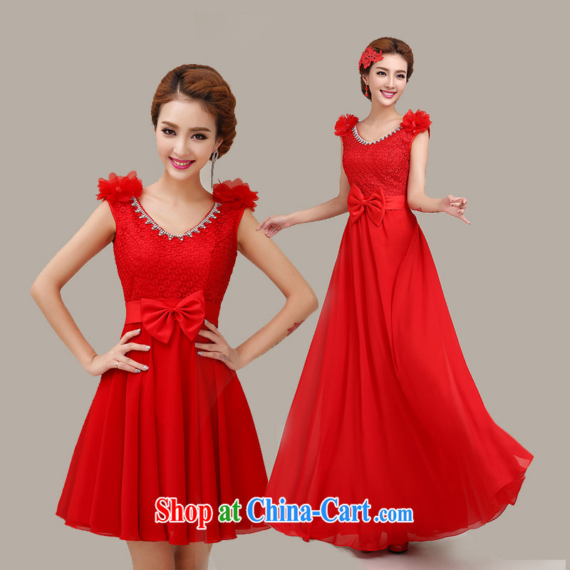 Yi love is summer 2015 new bride's shoulders high waist pregnant women dress bridesmaid wedding toast wedding dress red length, wedding dresses long, to make the $30 not return, and love, and shopping on the Internet