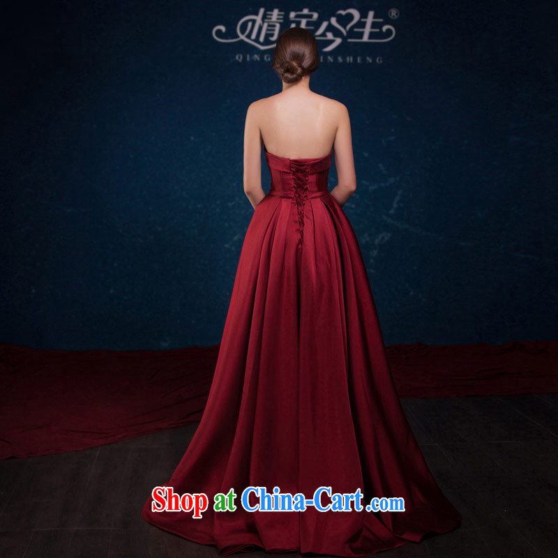 Love Life 2015 summer new Europe and high winds wine red erase chest Princess long wedding dress bridal toast clothing dresses wine red XXL, love life, and shopping on the Internet