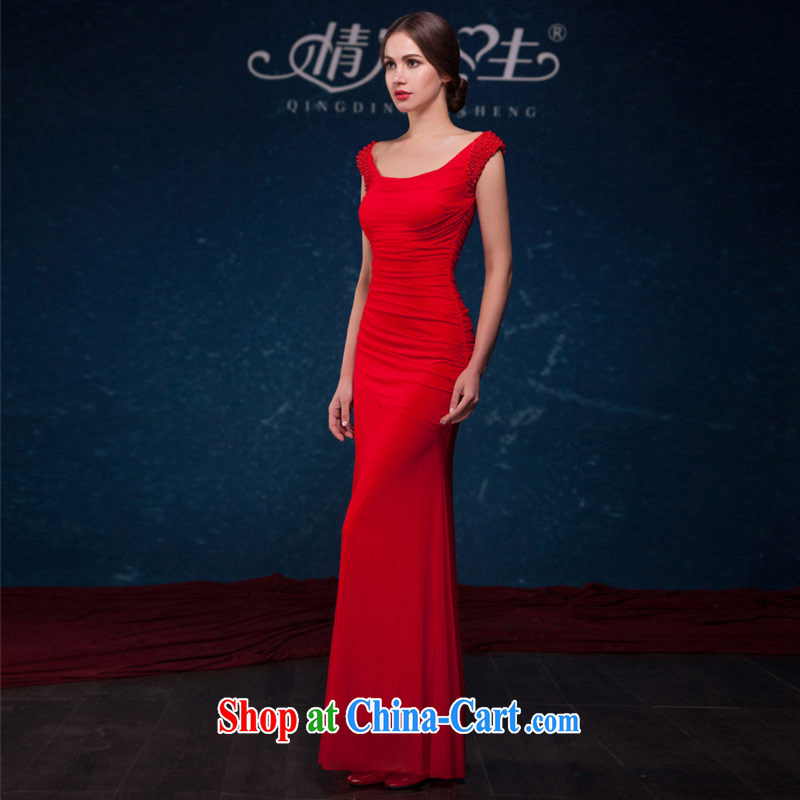 Love Life 2015 summer new bride bridesmaid beauty graphics thin nail Pearl at Merlion dress banquet moderator wedding dress uniform toast red XL, love life, and shopping on the Internet