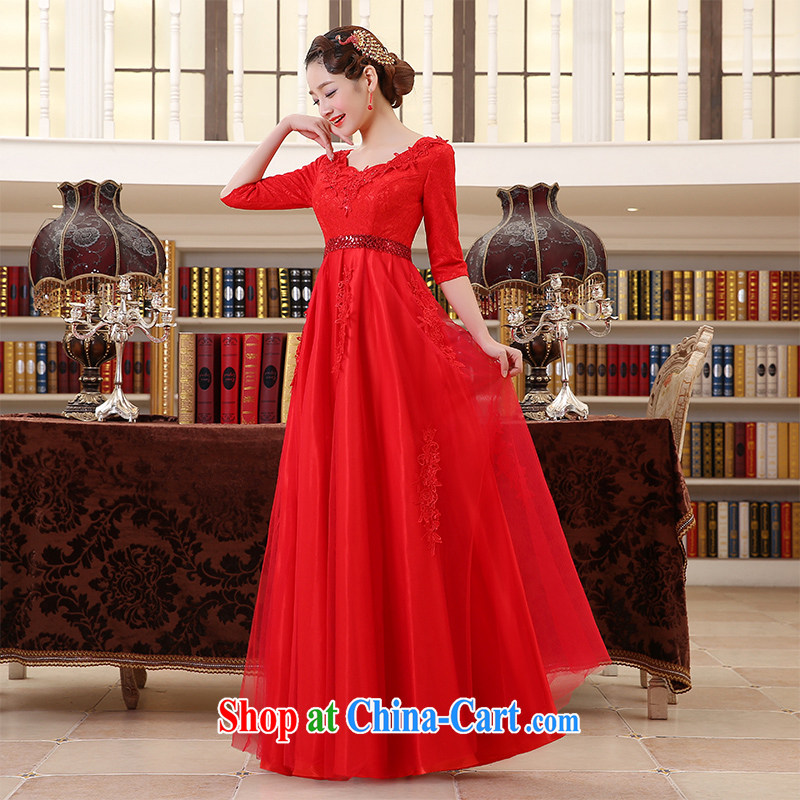 Leigh impression wedding dresses 2015 new marriages served toast dress red long evening dress L XL 2039, impressive lady, and shopping on the Internet