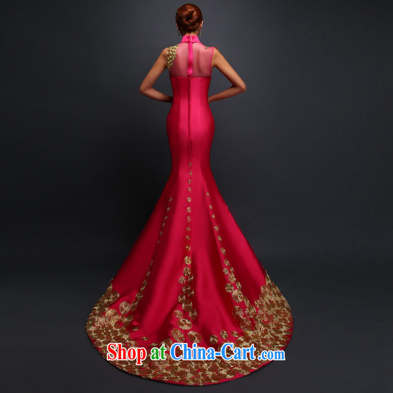 Love Life retro beauty embroidery field shoulder at Merlion dress new dress long bridal toast serving red XL, love life, and shopping on the Internet