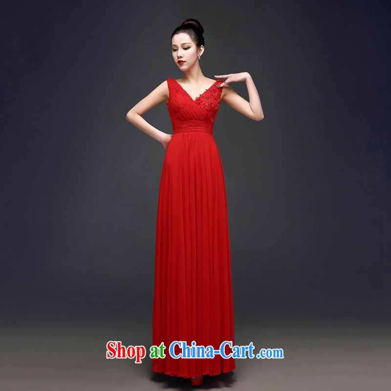 Kou Connie red bows service bridal dresses long, summer 2015 new dual-shoulder V collar graphics thin strap wedding dress 0006 red tailored is not final, Kou Ni (JIAONI), and shopping on the Internet