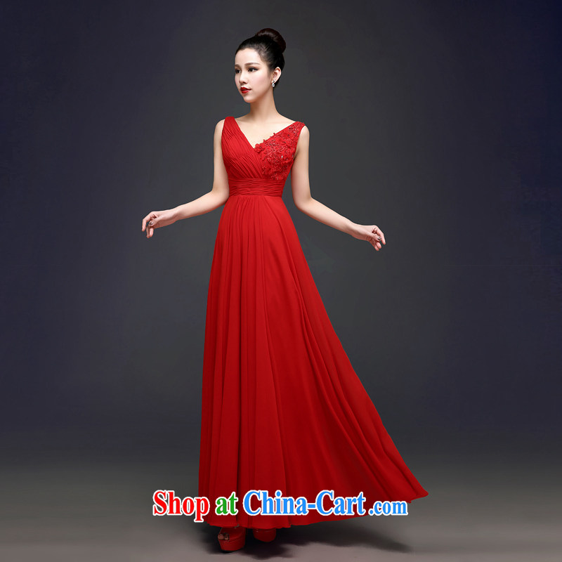 Kou Connie red bows service bridal dresses long, summer 2015 new dual-shoulder V collar graphics thin strap wedding dress 0006 red tailored is not final, Kou Ni (JIAONI), and shopping on the Internet