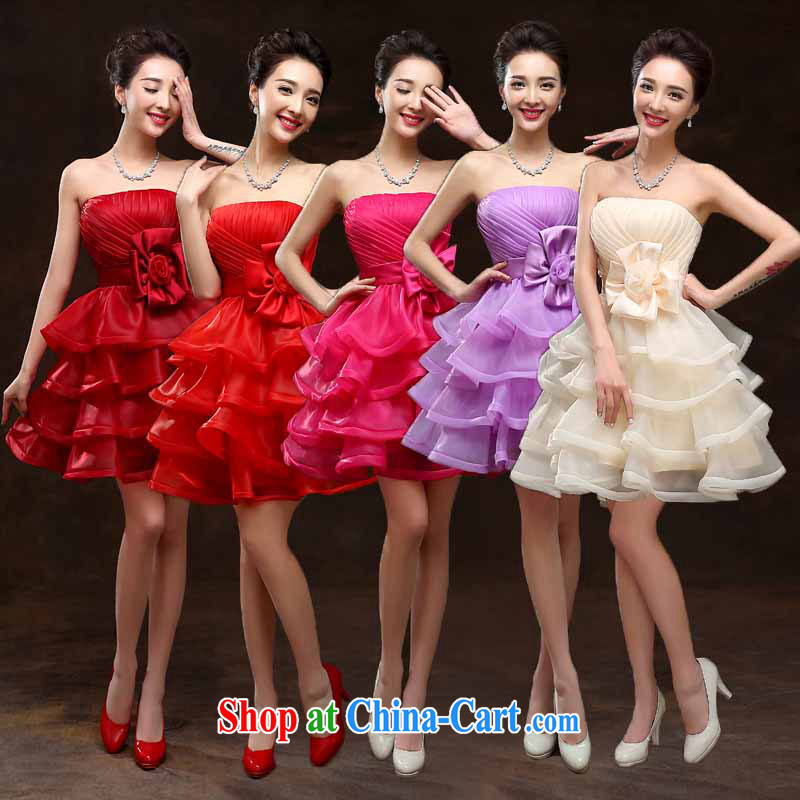 bridal gown bridesmaid dress short marriage, autumn and winter the betrothal moderator dress bridal red bows dress red wine will not do not switch, so Balaam, shopping on the Internet