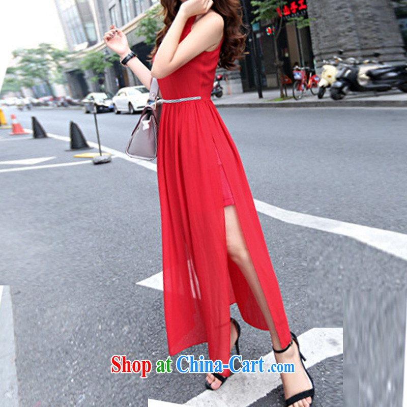 Cayman business, Gift wedding dress girls summer new Korean version and stylish high-end-style sleeveless bare shoulders wedding dress long skirt back door toast bridesmaid fitted evening dress red S, business, gift, shopping on the Internet
