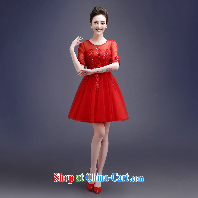Connie focus 2015 new toast Service Bridal short summer shaggy dress red wedding dress cuff in a shoulder collar graphics thin female Red S crackdown, Connie (JIAONI), online shopping
