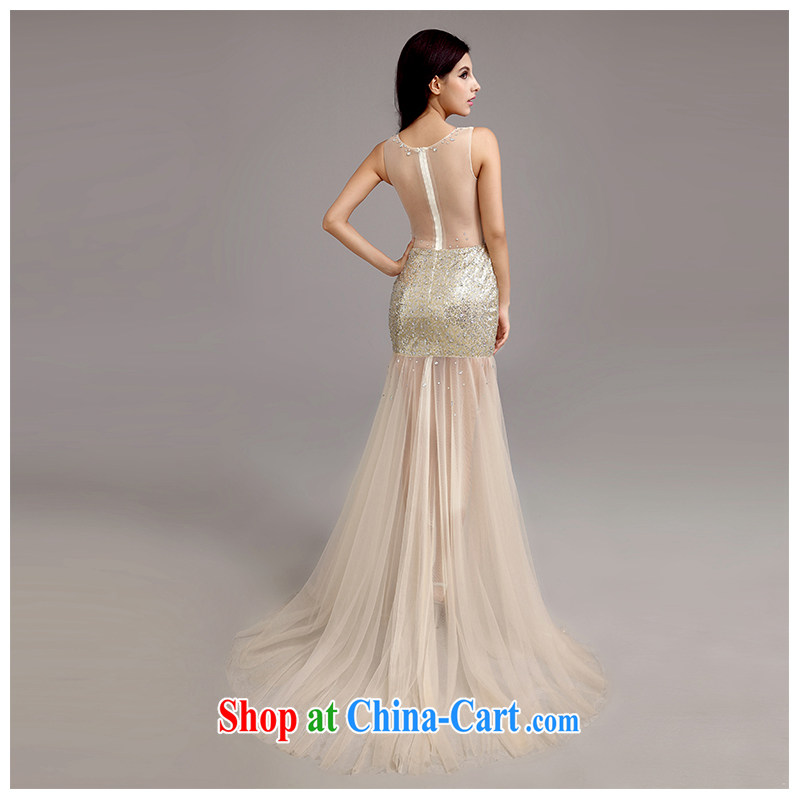 The beautiful yarn small tail dress sexy shoulders back exposed small-tail dress beauty package and in Europe and America, elegant toasting service shadow floor service 2015 new, beautiful yarn (nameilisha), online shopping