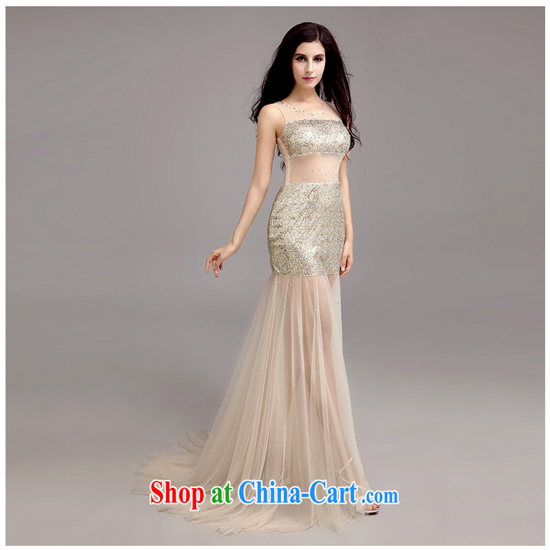 The beautiful yarn small tail dress sexy shoulders back exposed small-tail dress beauty package and in Europe and America, elegant toasting service shadow floor service 2015 new, beautiful yarn (nameilisha), online shopping