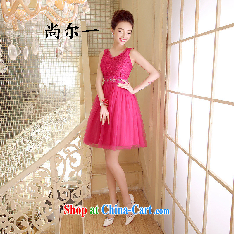 There's a banquet dress short sister in champagne color moderator small dress skirt 52,810 rose red are code