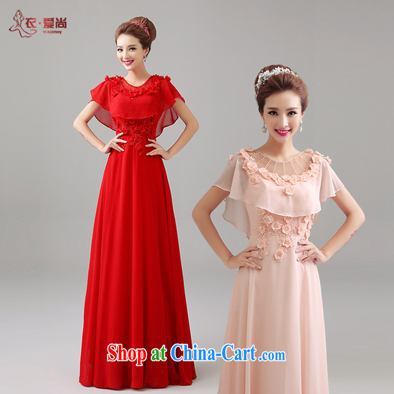Yi is still love wedding dresses 2015 summer new marriages served toast bridesmaid dress long red bows service banquet shoulders dress female Red XXL clothing, love, and, on-line shopping