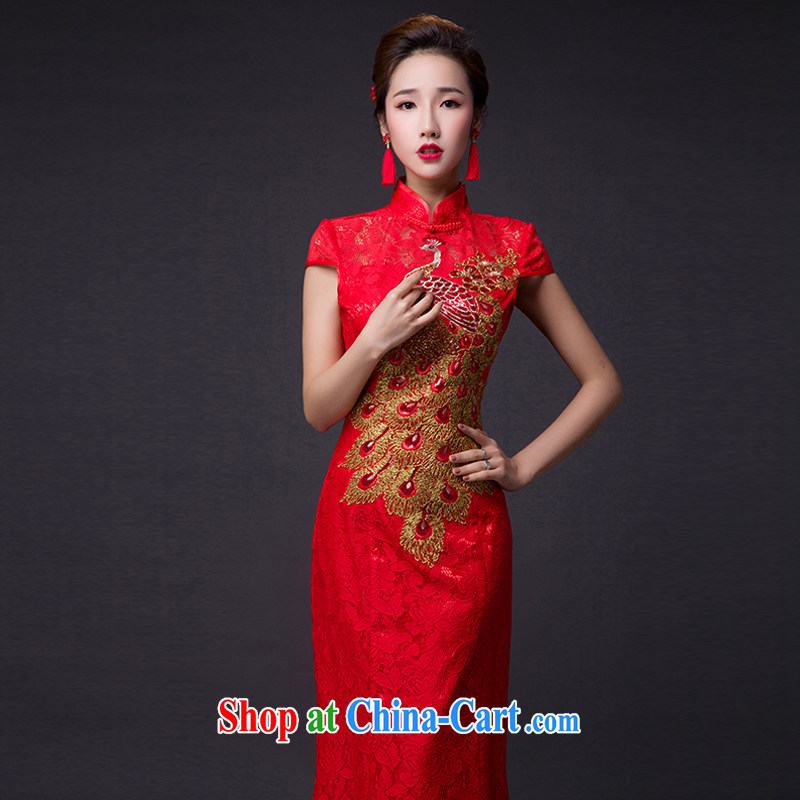 Hi Ka-hi 2015 new bows dresses, classic style retro fine embroidery only the tray snaps dress skirt L 002 red left size tailored-hi Ka-hi, shopping on the Internet