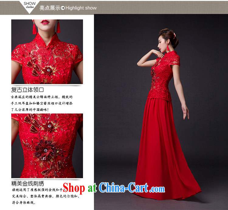 Hi Ka-hi 2015 new bows dresses, classic style retro fine embroidery only American-tie dress skirt L 014 red left size tailored pictures, price, brand platters! Elections are good character, the national distribution, so why buy now enjoy more preferential! Health
