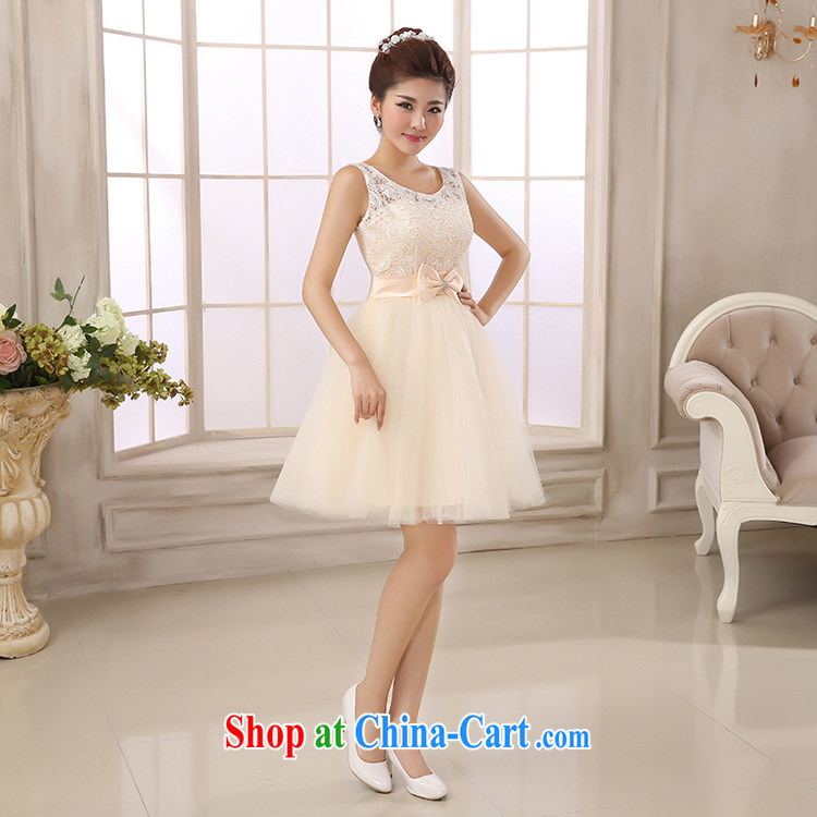 Pure bamboo love dresses wedding dresses bridesmaid dress champagne color short shaggy dress bridesmaid dresses in stage dress the dress banquet serving champagne color XXXL pictures, price, brand platters! Elections are good character, the national distribution, so why buy now enjoy more preferential! Health