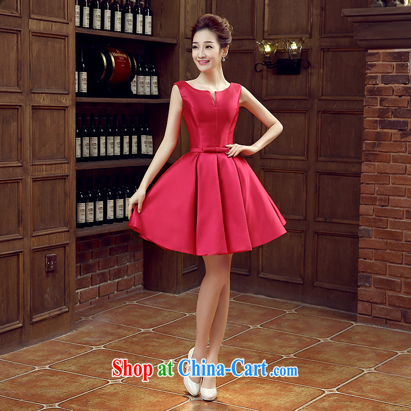 Evening Dress new 2015 spring and summer bridal toast clothing wedding dress Red double-shoulder length, bridesmaid serving the red M, pure bamboo love yarn, and shopping on the Internet
