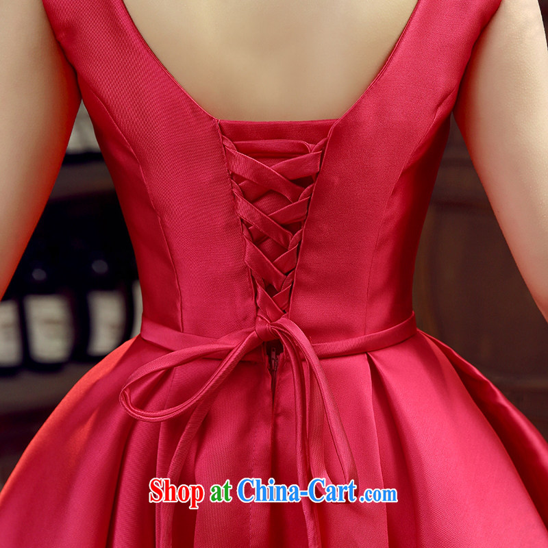 Evening Dress new 2015 spring and summer bridal toast clothing wedding dress Red double-shoulder length, bridesmaid serving the red M, pure bamboo love yarn, and shopping on the Internet