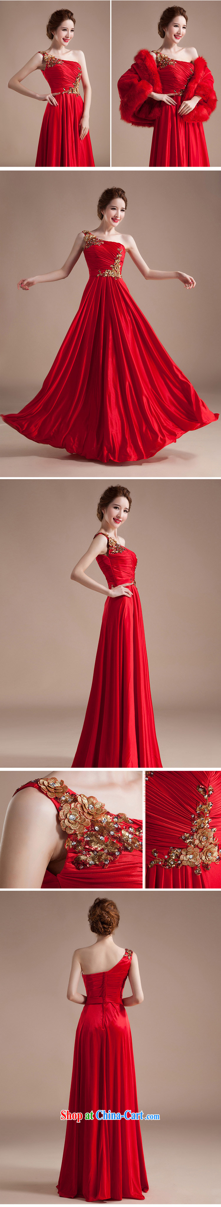 Her spirit Lace Embroidery flowers single shoulder red marriages served toast wedding dress evening dress long red s pictures, price, brand platters! Elections are good character, the national distribution, so why buy now enjoy more preferential! Health