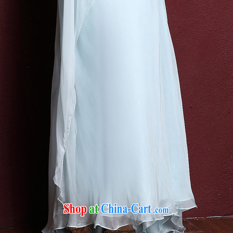 The bride's wedding dresses long, toast wedding dress 2015 new blue one shoulder dress 327 made 25 Day Shipping, the bride, shopping on the Internet