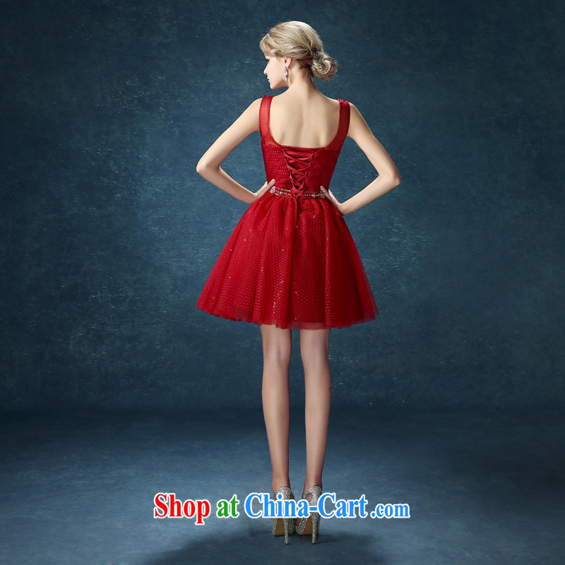 Syria Time 2015 new bridesmaid dress uniform toast marriages and stylish Red Beauty short shoulders girl dress spring and summer wine red XXL, time, and shopping on the Internet