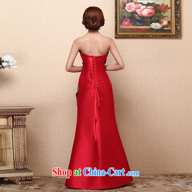 The bride's 2015 New Red bows dress long dress retro red erase chest dress 665 made 25 Day Shipping, the bride, shopping on the Internet