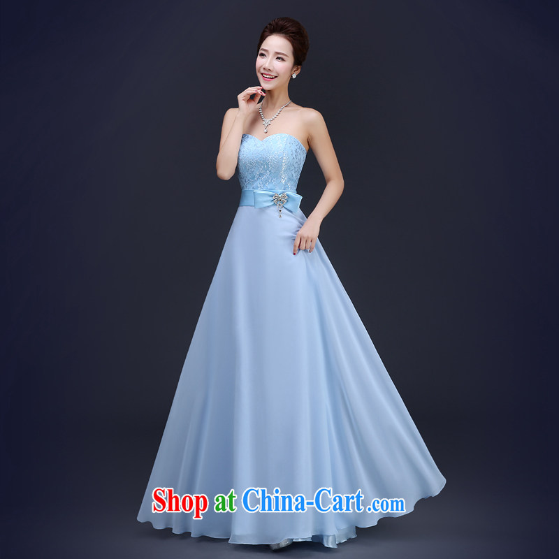 Cheng Kejie MIA 2015 new bridesmaid, head of bridesmaid sisters and their skirts, stylish wedding dresses banquet dress female blue wiped his chest XXL, Jake Mia, shopping on the Internet