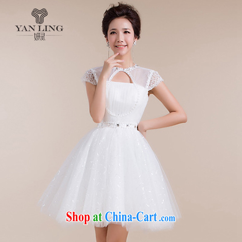 Her spirit 2015 new erase chest Openwork field shoulder stylish short skirts small dress bridesmaid clothing white L, her spirit, and shopping on the Internet