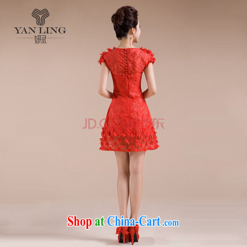 Her spirit 2015 new dress Openwork lace shoulder lace dress is cultivating small dress LF 153 red XL, her spirit, and, shopping on the Internet