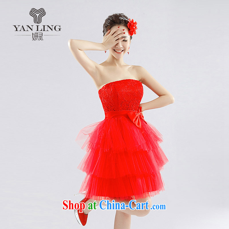 Her spirit 2015 new Korean water-soluble lace small dress bridesmaid dresses bridal wedding wedding LF 1002 red L, her spirit, and shopping on the Internet