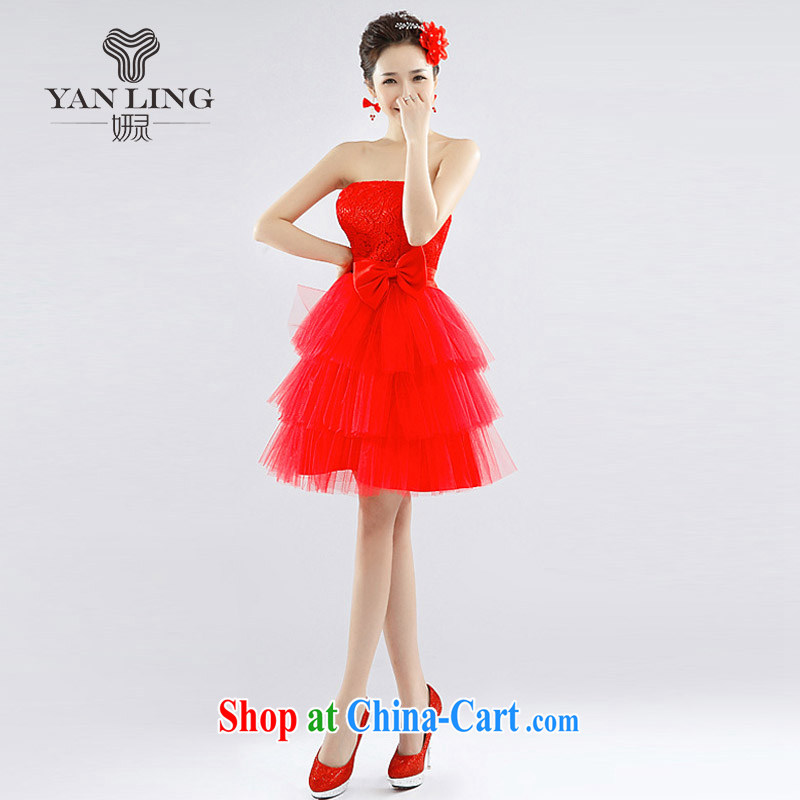 Her spirit 2015 new Korean water-soluble lace small dress bridesmaid dresses bridal wedding wedding LF 1002 red L, her spirit, and shopping on the Internet