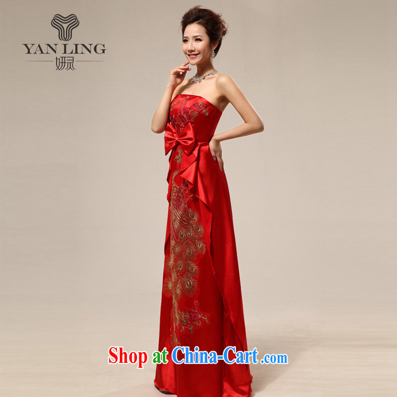 Her spirit 2015 spring and summer, pregnant women dress uniform toast wedding dress embroidery peony flowers Phoenix marriage LF L 20, her spirit, and, shopping on the Internet