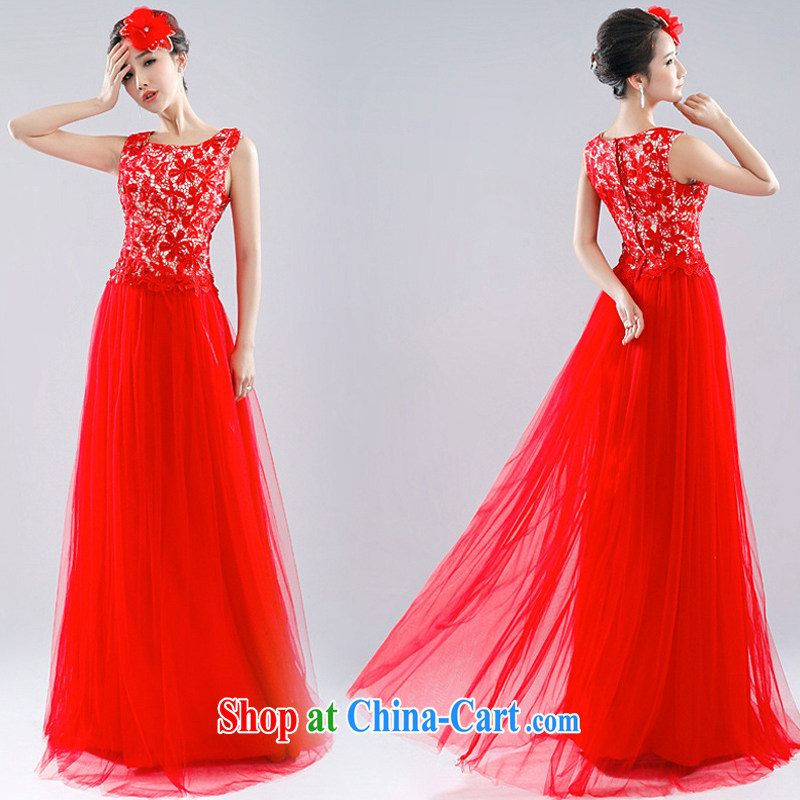 Her spirit 2015 red dress Korean version of the new bride, toast service beauty wedding wedding a shoulder-length, 1007 LF red L, her spirit, and shopping on the Internet
