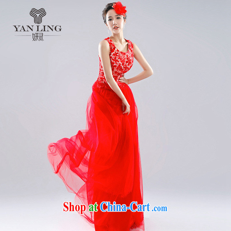 Her spirit 2015 red dress Korean version of the new bride, toast service beauty wedding wedding a shoulder-length, 1007 LF red L, her spirit, and shopping on the Internet